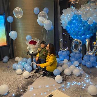 台北露台生日派对气球装饰图片，台北露台生日派对气球装饰效果图