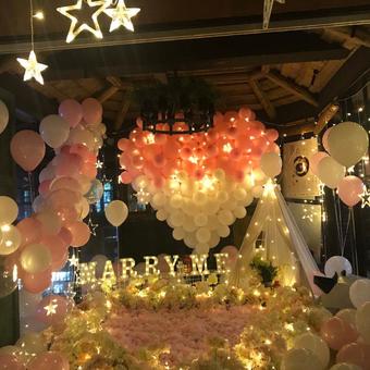 餐厅包厢气球生日布置图片