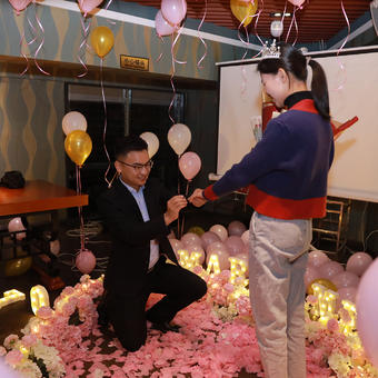 餐廳生日party布置圖片