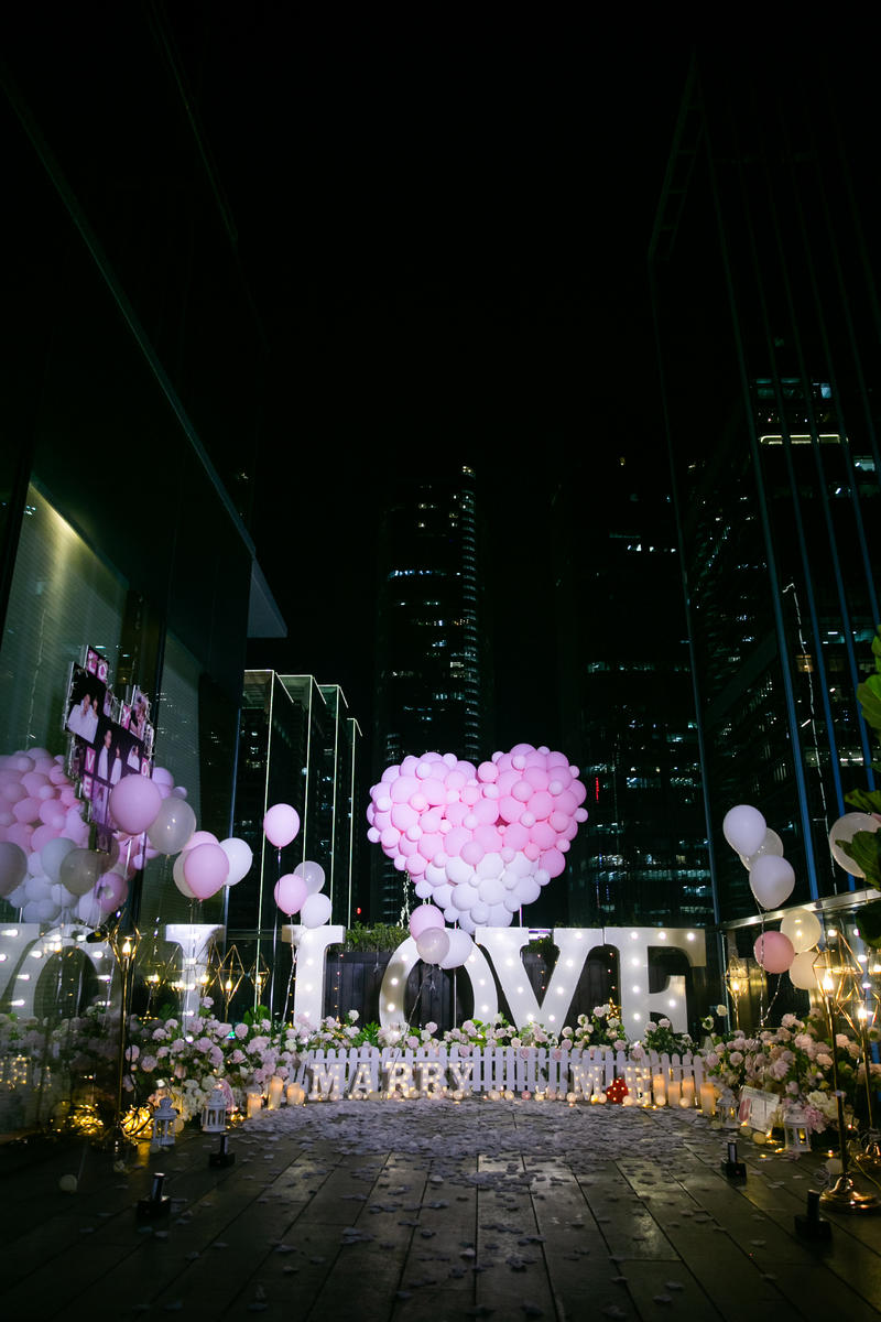 台北露台粉色气球派对布置图片，台北露台粉色气球派对布置效果图